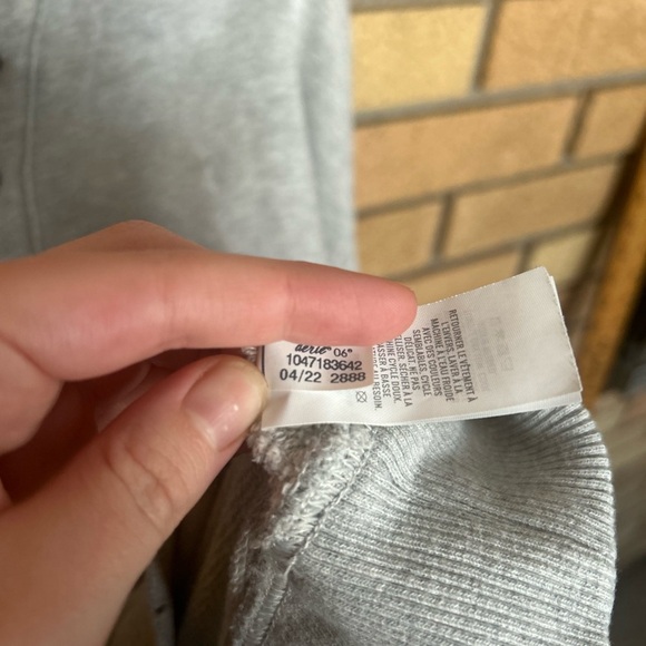 Aerie Lace Up Oversized Crew Sweatshirt Grey Size Small - Picture 7 of 9